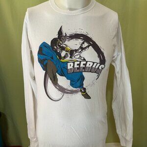 Dragon Ball Super Beerus Men's White Long Sleeve Shirt Small Dragon Ball Z Son